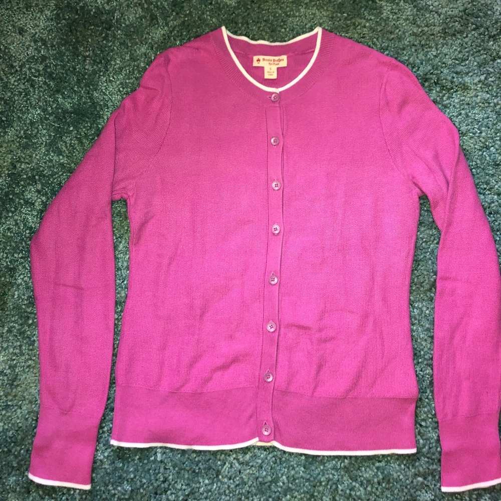 Pink/ White Brooks Brothers Cardigan